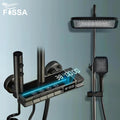 Fossa Brass Thermostatic LED Shower Panel Full Set Temperature Display Shower Set 4 Function, Mixer Shower System, Hand shower, Overhead Shower, Jet Spray For Bathroom Shower Set (Black)-3
